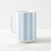 Blassblaue und weiße Candy Stripe Kaffeetasse (Vorderseite Links)