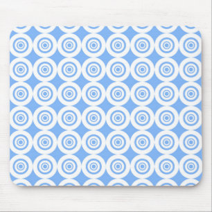 Blassblaue und weiße geometrische Kreismuster Mousepad