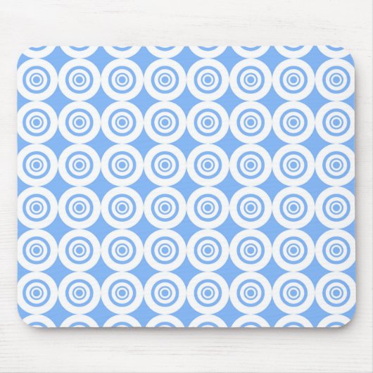 Blassblaue und weiße geometrische Muster Mousepad (Vorne)