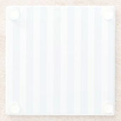 Blassblaue und weiße Streifen aus Süßigkeiten Glasuntersetzer (Rückseite)