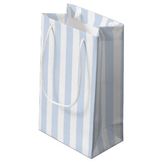 Blassblaue und weiße Streifen aus Süßigkeiten Kleine Geschenktüte