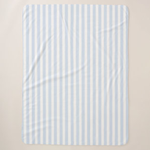 Blassblaue und weiße Streifen aus Süßigkeiten Sherpadecke