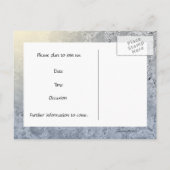 Blassblaue Vintage Katze Save the Date Ankündigungspostkarte (Rückseite)