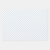 Blassblaue, weiße Streifen - Papiertücher Geschenkpapier Set (Vorderseite 2)
