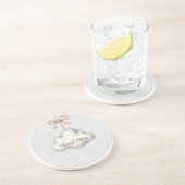 Blassblauer Cloud Neun Getränkeuntersetzer (Seite)