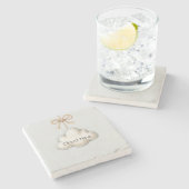 Blassblauer Cloud Neun Steinuntersetzer (Seitenansicht)