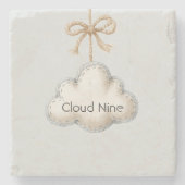 Blassblauer Cloud Neun Steinuntersetzer (Vorderseite)
