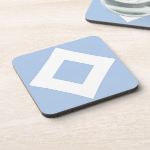 Blassblauer Diamant, feine weiße Grenze Getränkeuntersetzer