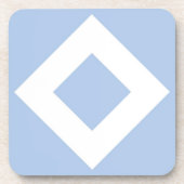 Blassblauer Diamant, feine weiße Grenze Getränkeuntersetzer (Vorderseite)