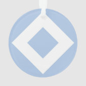 Blassblauer Diamant, feine weiße Grenze Ornament (Rückseite)