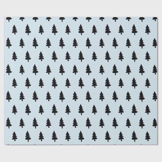 Blassblauer Minimalistischer PINE-BAUM CHRISTMAS C Geschenkpapier (Flach)