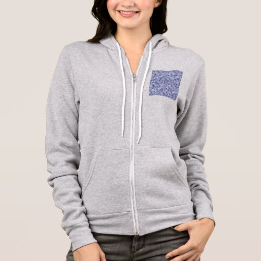 Blassblaues Cobbled Patchwork Terrazo Muster Hoodie (Vorderseite)
