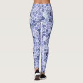 Blassblaues Cobbled Patchwork Terrazo Muster Leggings (Rückseite)