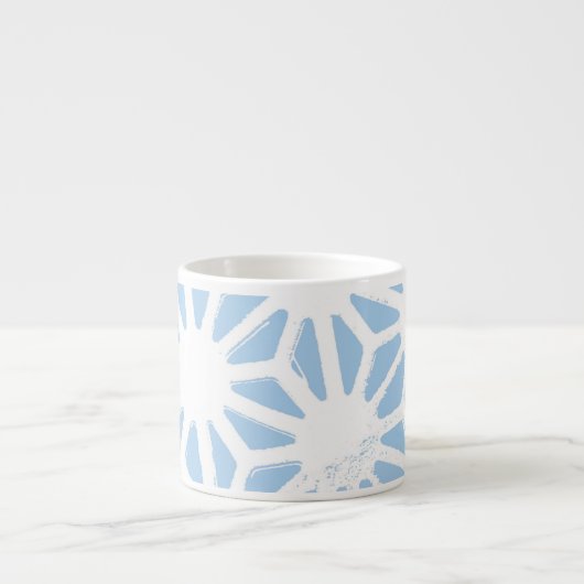 Blassblaues geometrisches Muster Espressotasse (Vorderseite)