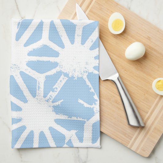 Blassblaues geometrisches Muster Geschirrtuch (Viertel Falte)