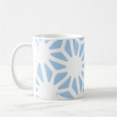 Blassblaues geometrisches Muster Kaffeetasse (Links)