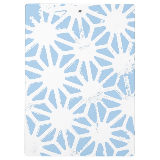 Blassblaues geometrisches Muster Klemmbrett (Rückseite)