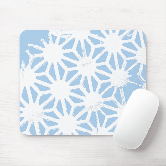 Blassblaues geometrisches Muster Mousepad (Mit Mouse)