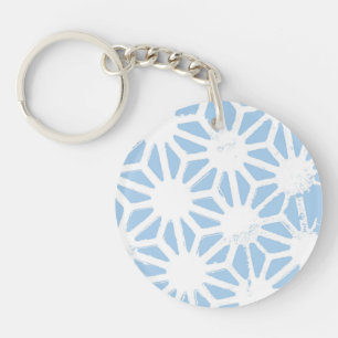 Blassblaues geometrisches Muster Schlüsselanhänger