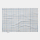 Blassblaues großes Gingham-Karo Geschirrtuch (Horizontal)