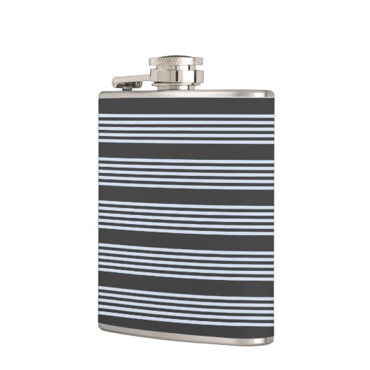 Blassblaues Muster mit fünf Streifen Flachmann (Links)