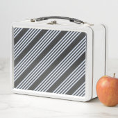 Blassblaues Muster mit fünf Streifen Metall Brotdose (Beispiel)