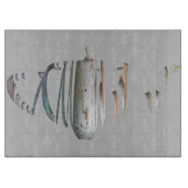 Blassblaues Orangenglas Schneidebrett (Vorderseite)