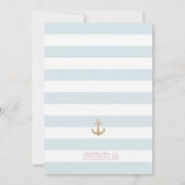 Blassblaues weißes Stricknass-Brautparty Einladung (Rückseite)