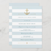 Blassblaues weißes Stricknass-Brautparty Einladung (Vorne/Hinten)