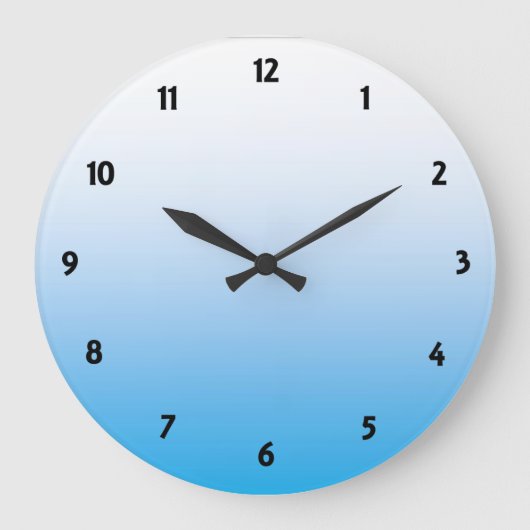 Blassblaues Zwei-Ton Große Wanduhr (Vorderseite)
