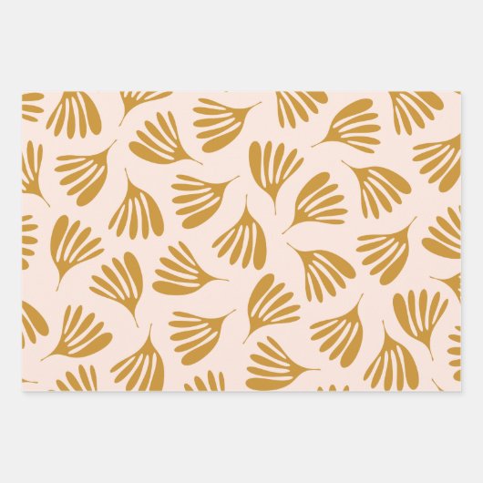 Blassblüte und Senf-Wisp-Blätter Zurzeit Geschenkpapier Set (Vorderseite 3)