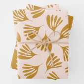 Blassblüte und Senf-Wisp-Blätter Zurzeit Geschenkpapier Set (Beispiel)