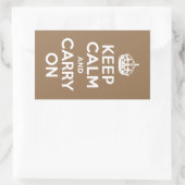 Blassbraun Ruhe bewahren und weiter tragen Rechteckiger Aufkleber (Tasche)