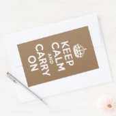 Blassbraun Ruhe bewahren und weiter tragen Rechteckiger Aufkleber (Umschlag)