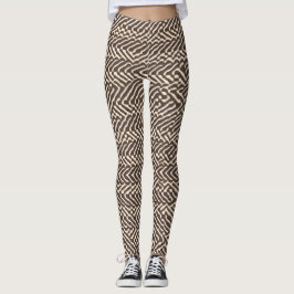 Blassbraune Stoffteppiche Geometrisches Muster Leggings