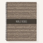 Blassbraune Stoffteppiche Geometrisches Muster Notizblock (Vorderseite)