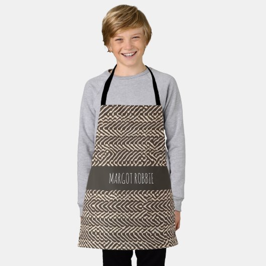 Blassbraune Stoffteppiche Geometrisches Muster Schürze (Getragen)