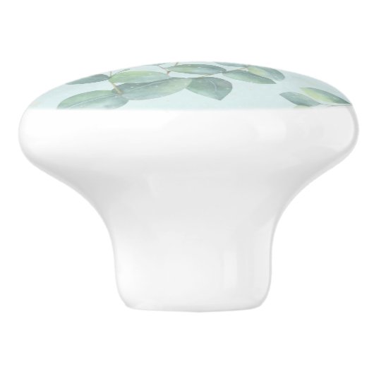 Blassbraune Verzweigungen an der weich grünen Kera Keramikknauf (Seitenansicht)