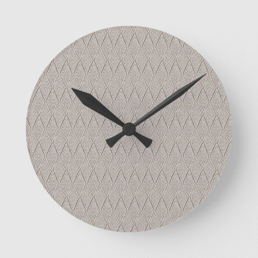 Blasscreme-Imitate Diamond Strick Muster Klein Runde Wanduhr (Vorderseite)