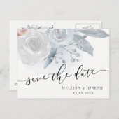 blasse Blume | SAVE THE DATE Ankündigungspostkarte (Vorne/Hinten)