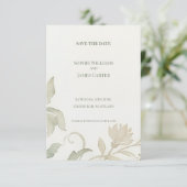 Blasse Botanische Save The Date Karte (Stehend Vorderseite)