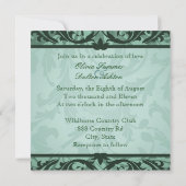 Blässe Brocade Sage Blumenzwiebeleinladung Einladung (Rückseite)