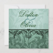 Blässe Brocade Sage Blumenzwiebeleinladung Einladung (Vorderseite)