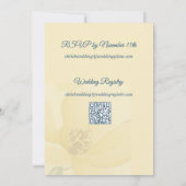 Blasse Butter Gelbe Flora Wasserfarbenhochzeit Einladung (Rückseite)
