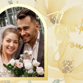 Blasse Butter Gelbe weiche blaue Blütenblume Hochz Dankeskarte