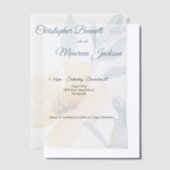 Blasse Butter Gelbe weiche blaue Blütenblume Hochz Pergament Einladungen (Versetzt)