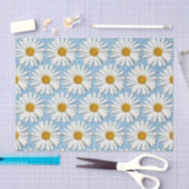 Blasse Denim & White Daisy Hippie Blossoms Blume Seidenpapier (Handwerk)
