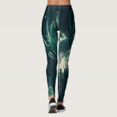 Blasse e-grün Palme-Blatt-Leggings Leggings (Rückseite)