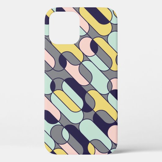 Blasse Farben Geometrisch: Retro-Muster Case-Mate iPhone Hülle (Rückseite)
