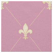 Blasse Gold Fleur-de-Lis (groß) Pink Stoff (Nahaufnahme)